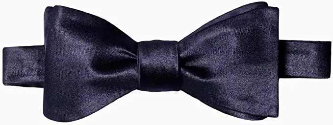 Midnight Black Silk Pre-Tied Bow Tie