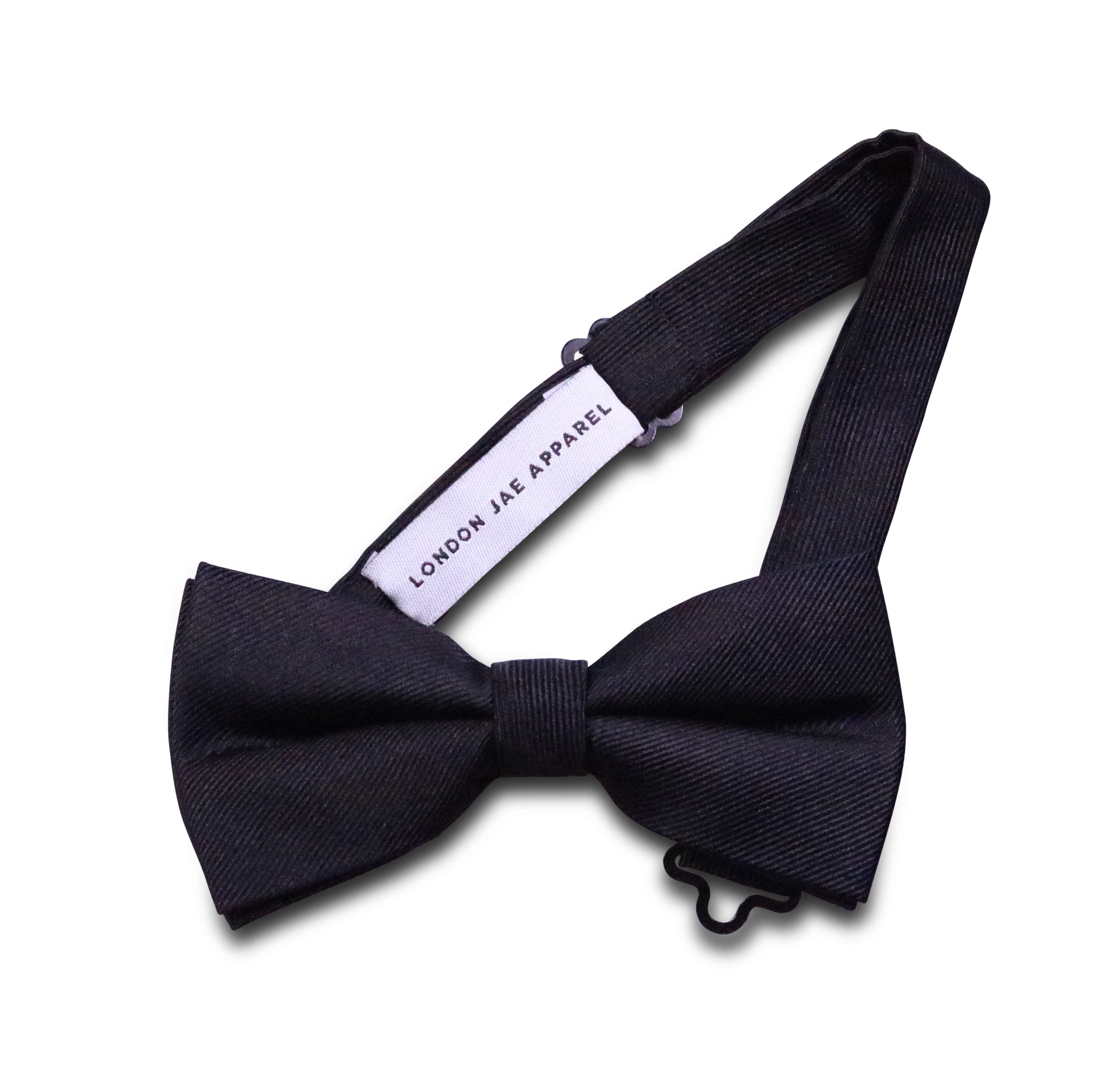 Midnight Black Silk Pre-Tied Bow Tie