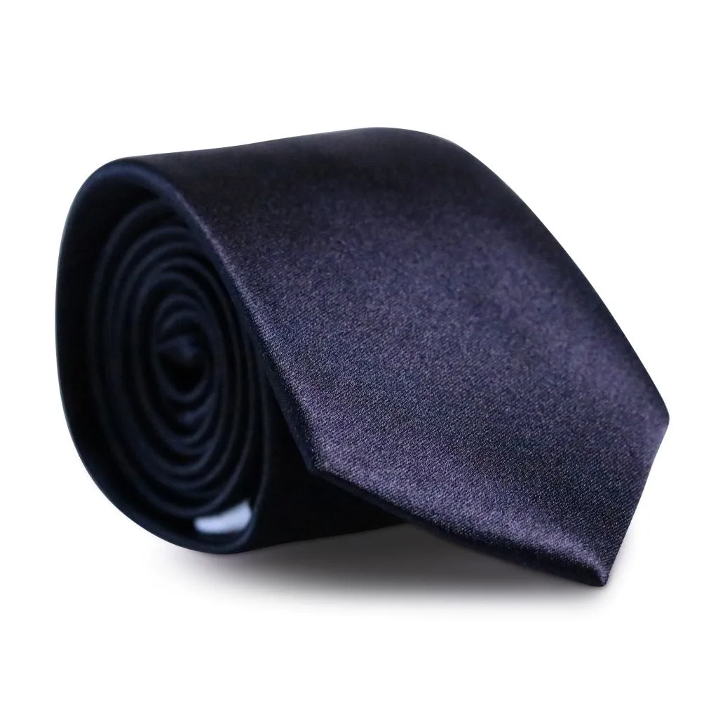 Midnight Black XL Silk Neck Tie