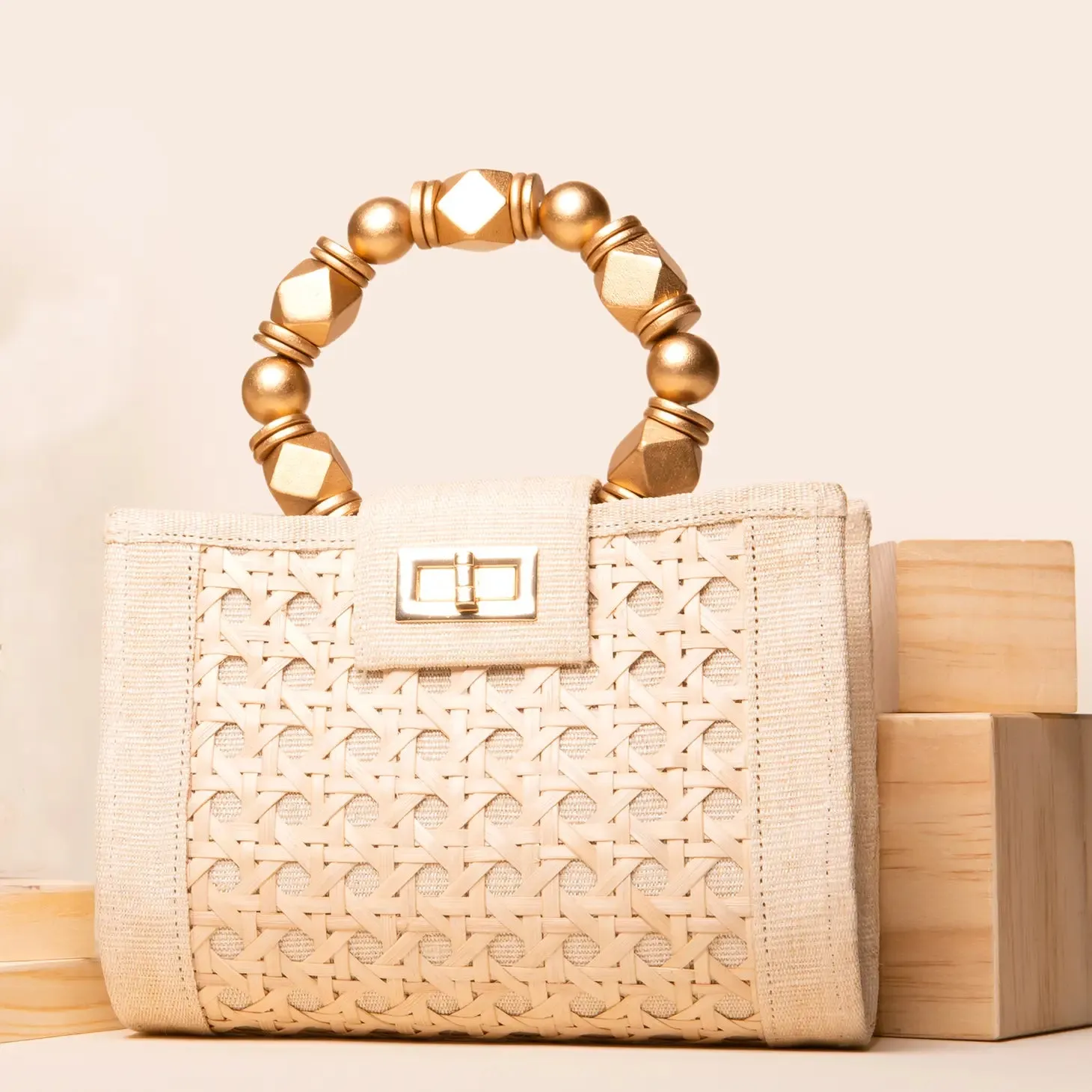 Mila Woven Rattan Handbag