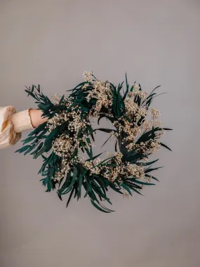 Modern Christmas Wreath No.7 / Preserved Eucalyptus in Soft Winter Door Wreath Christmas Decoration / Christmas Wreath / Xmas Door Wreath