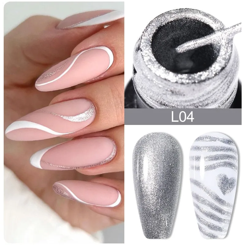 Nail Glitter Powder Silver Metallic Effect Pigment UV Gel Polish Chrome Flakes Dust Manicure Decoration Nails Accessories Mirror