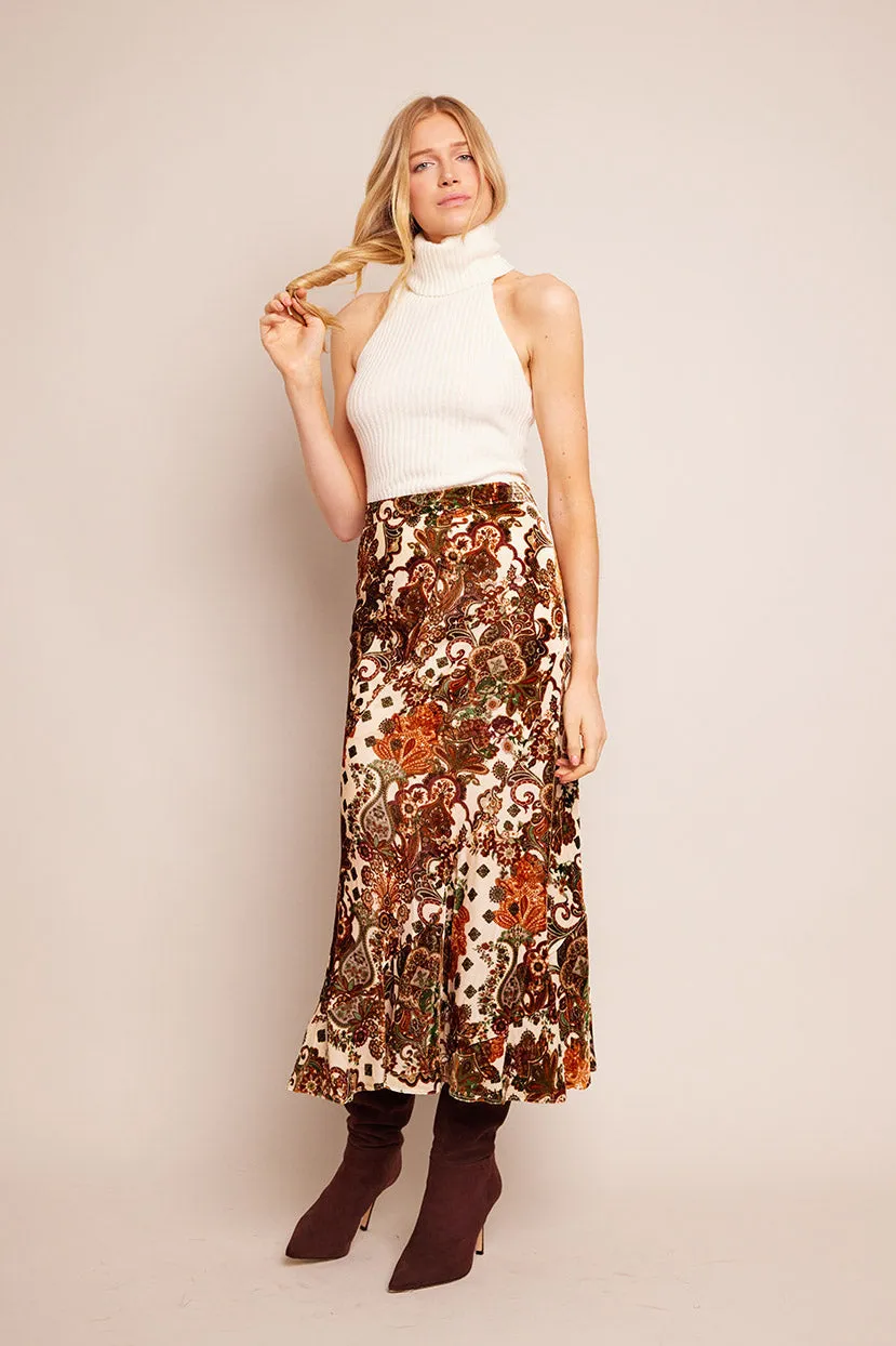 Naomi Maxi Skirt Velvet Cascade Blush