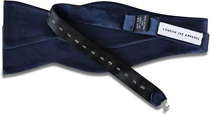 Navy Blue Silk Pre-Tied Bow Tie