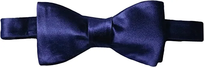 Navy Blue Silk Pre-Tied Bow Tie