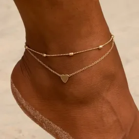 Oval Bead Chain Anklet