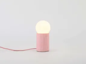 Pink concrete ribbed table lamp