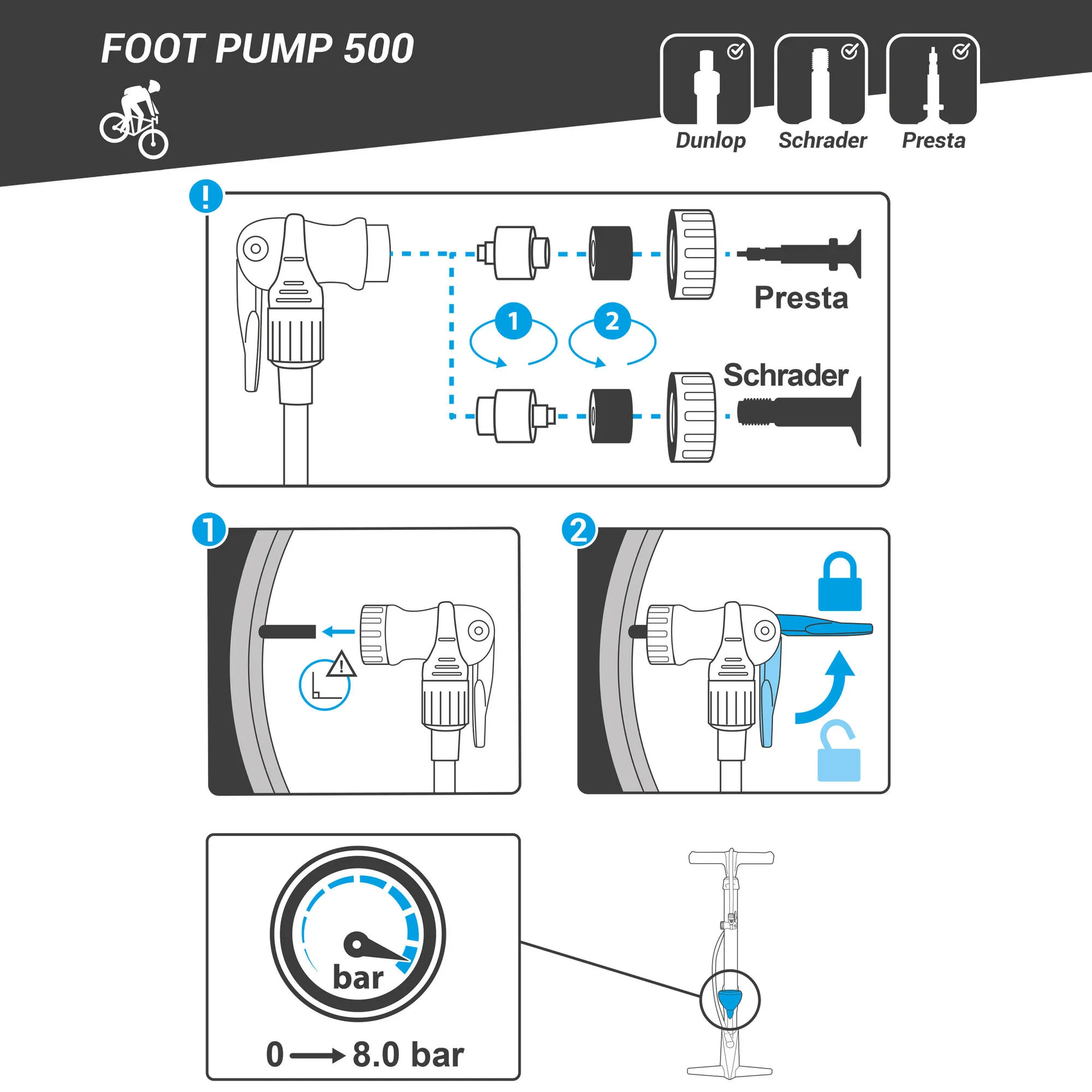 Riverside Bike Floor Pump 500