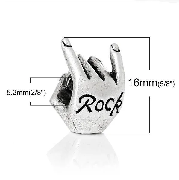 Silver Rock Hand Charm