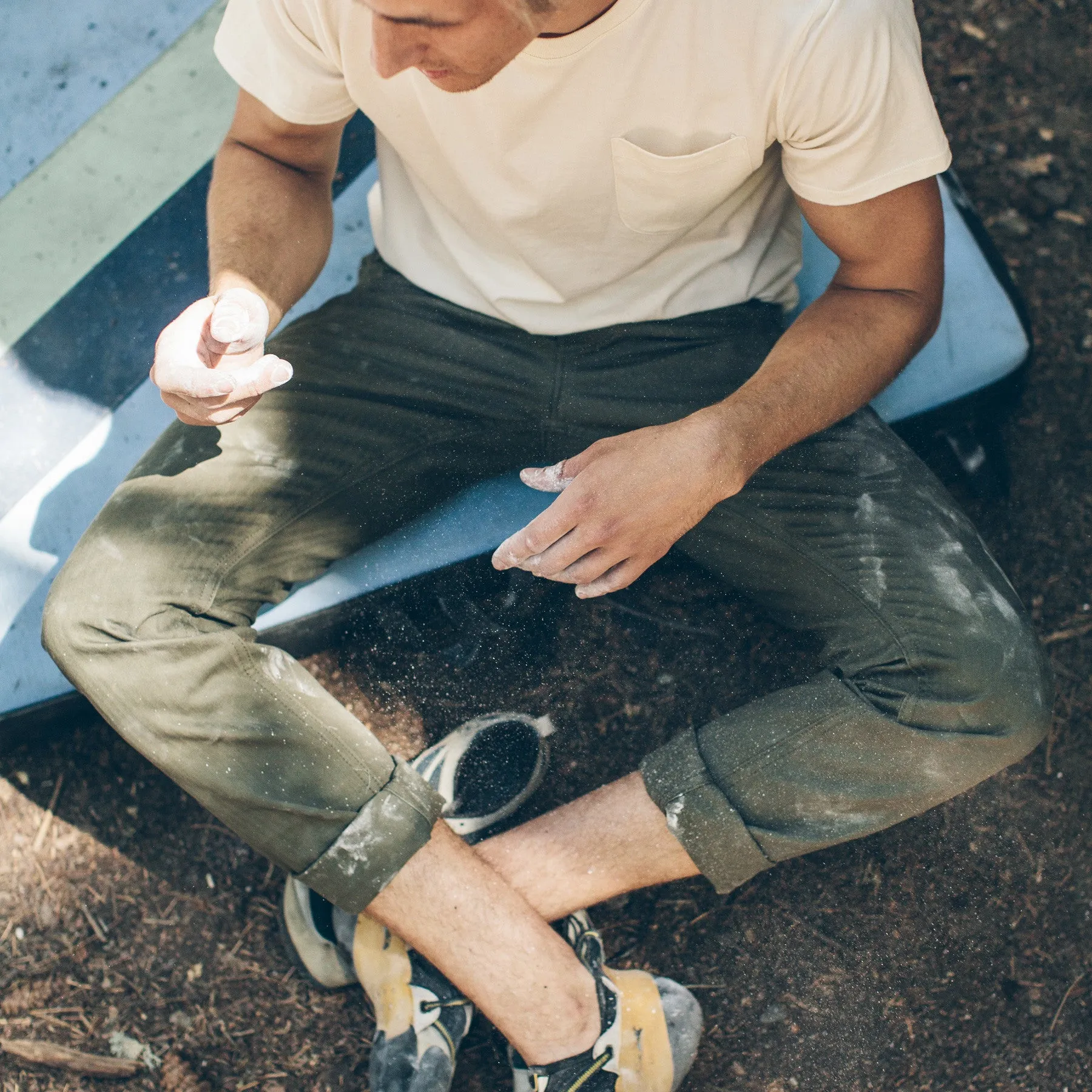 The Camp Pant in Olive Drab Herringbone