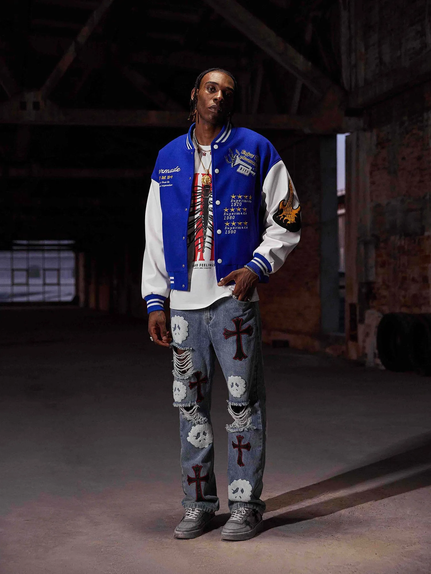 The Supermade Embroidered Baseball Jacket -1319