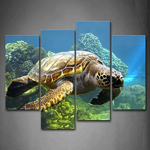 TURTLE SWIMMING IN BOTTOM OF SEA WALL ART PAINTING THE PICTURE PRINT ON CANVAS ANIMAL PICTURES FOR HOME DECOR DECORATION GIFT