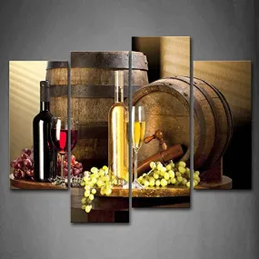 VARIOUS WINE WITH GRAPE WALL ART FOR KITCHEN PAINTING PICTURES PRINT ON CANVAS FOOD THE PICTURE FOR HOME MODERN DECORATION