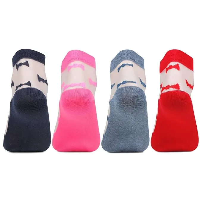 Women Multicolored Fashionable Net Socks - Pack Of 4