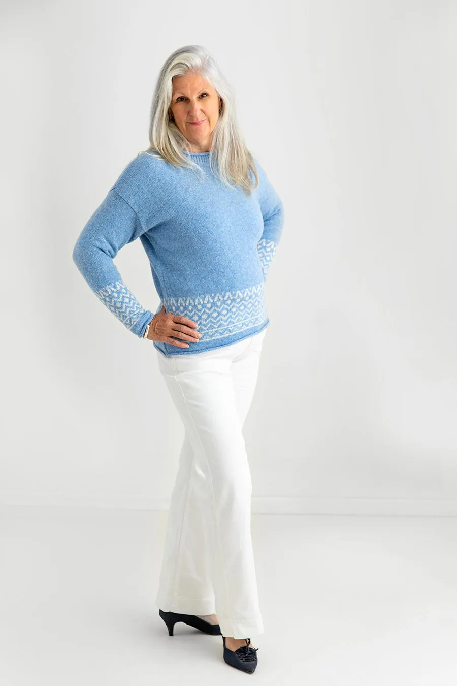 Womens Braemar Fair Isle Jumper - Blue