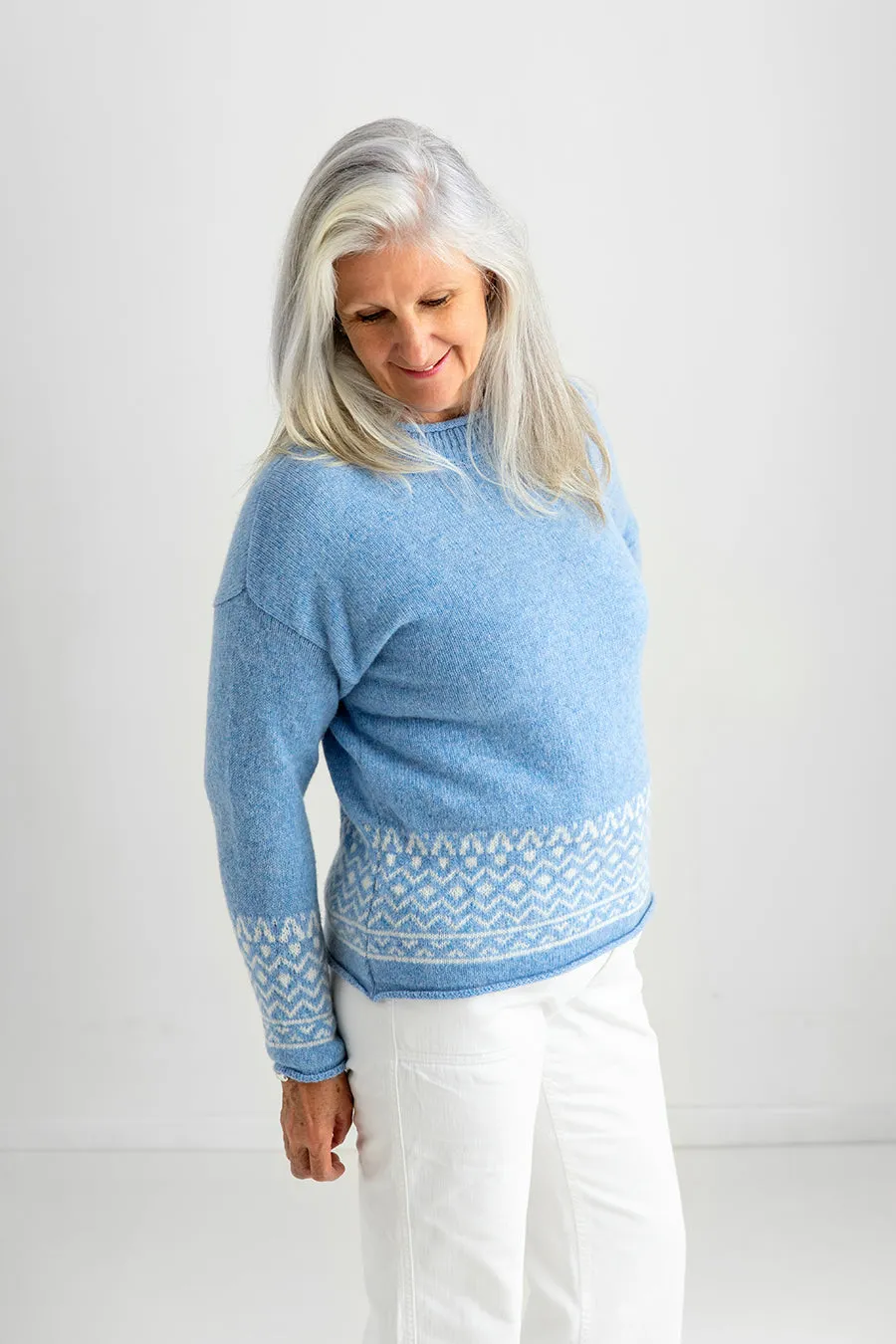 Womens Braemar Fair Isle Jumper - Blue