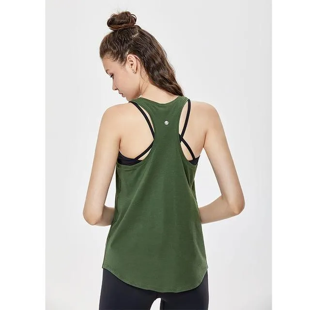 Women's Flowy Lightweight Pima Cotton Workout Tank Tops