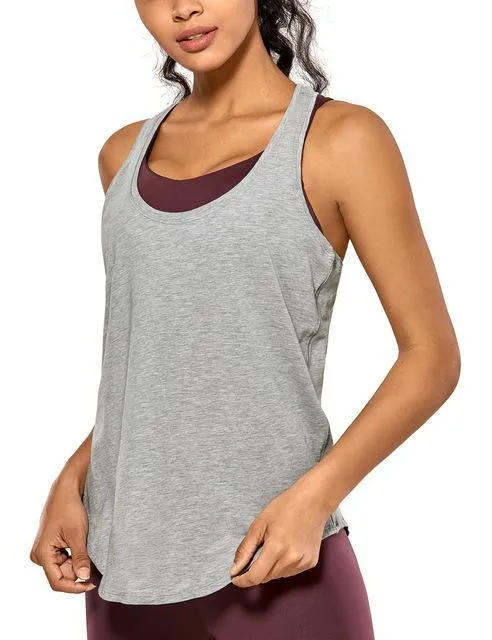 Women's Flowy Lightweight Pima Cotton Workout Tank Tops